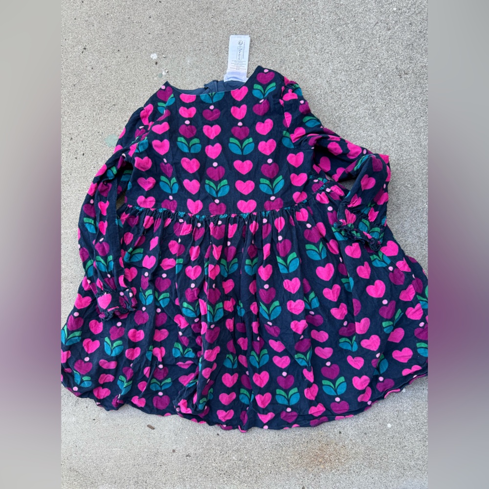 Jacadi Navy Dress with Pink and Green Accents